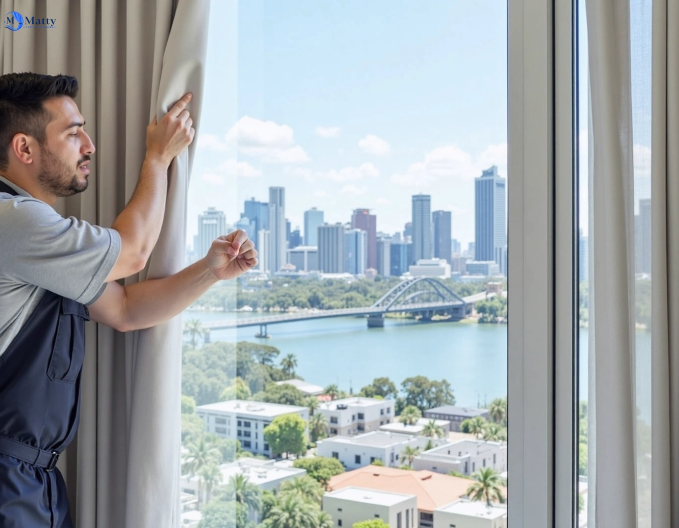 Professional curtain steam cleaning service bilinga QLD by Matty Curtain Cleaning