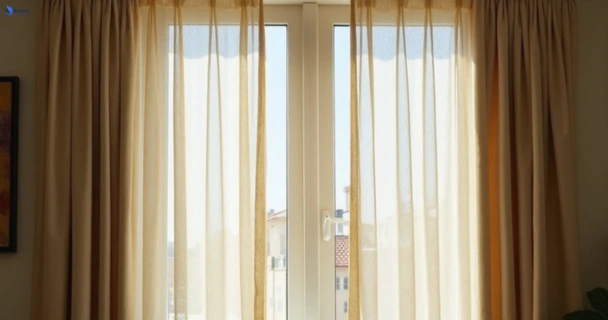 Dusty and dull curtains in bilinga before steam cleaning